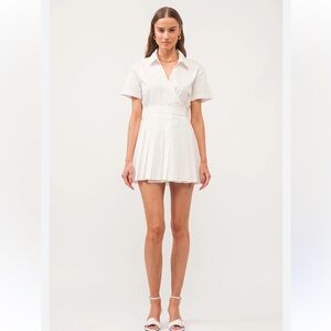 Zara Poplin Box Pleat Jumpsuit Dress